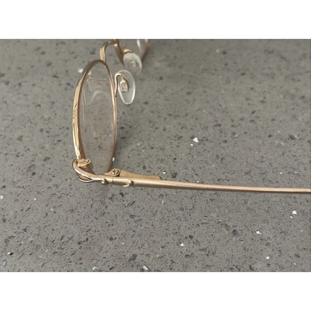 Aristar 6237 026 50-17-135 Gold Flex-Hinge Eyeglasses Frames ONLY round gold